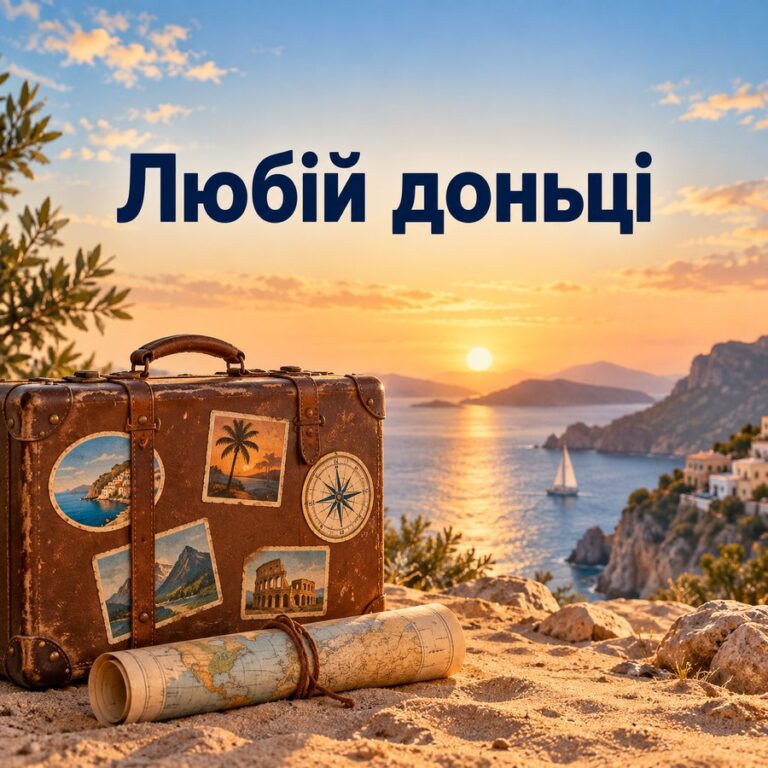 Любій доньці - листівка з привітанням з Днем народження доньці