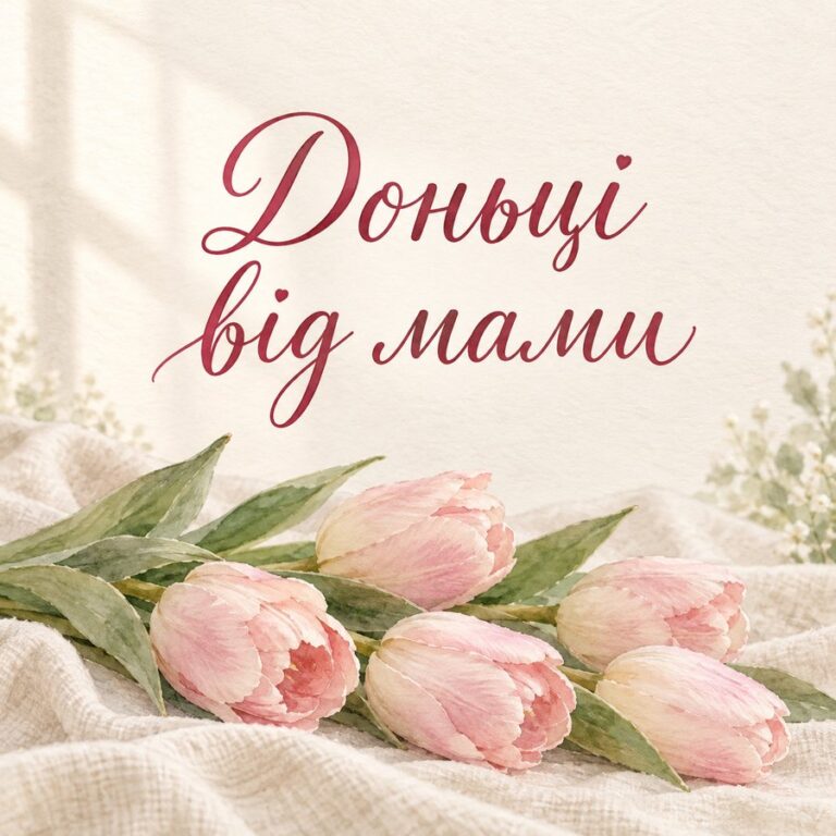 Доньці від мами - листівка з привітанням з Днем народження доньці