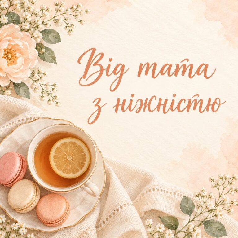 Від тата з ніжністю - листівка з привітанням з Днем народження доньці