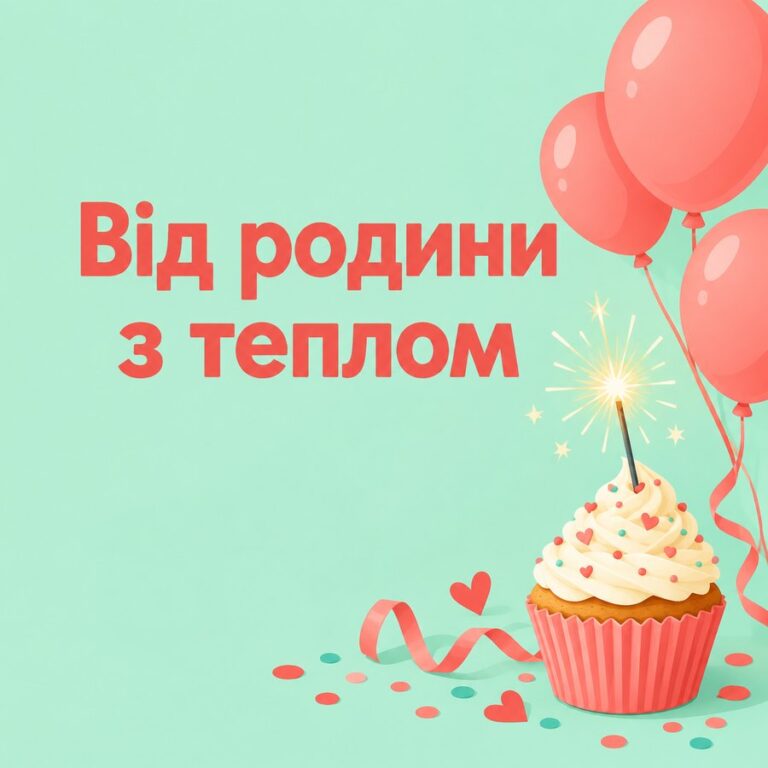 Від родини з теплом - листівка з привітанням з Днем народження доньці