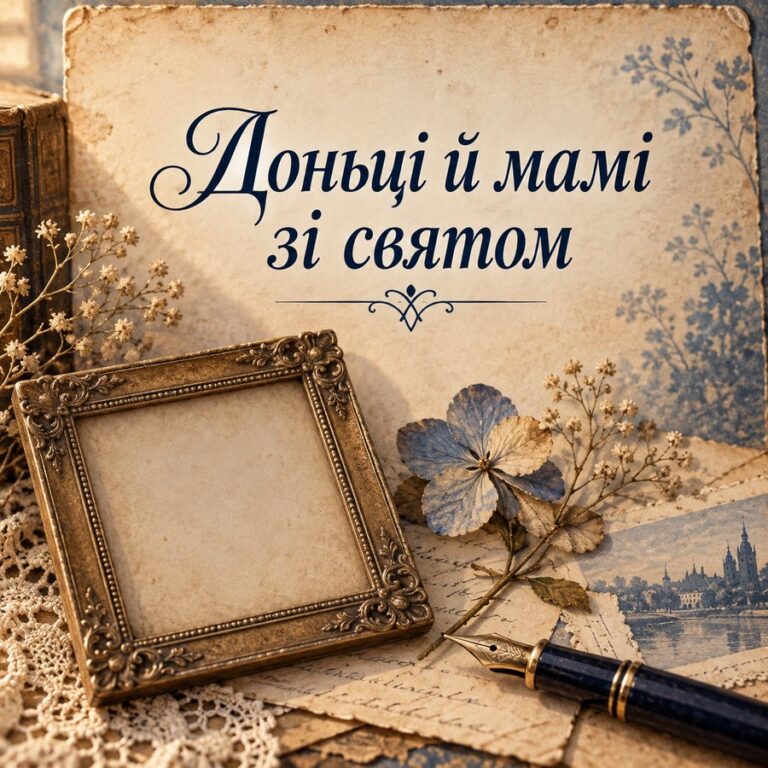 Доньці й мамі зі святом - листівка з привітанням з Днем народження доньці