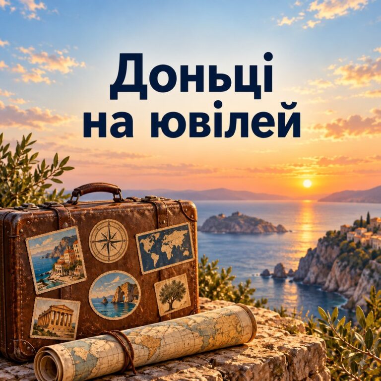 Доньці на ювілей - листівка з привітанням з Днем народження доньці