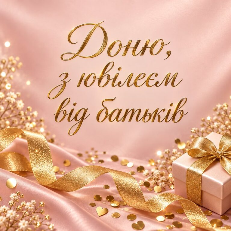 Доню, з ювілеєм від батьків - листівка з привітанням з Днем народження доньці