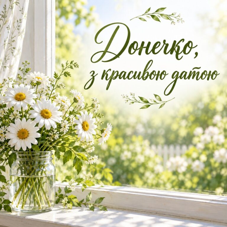 Донечко, з красивою датою - листівка з привітанням з Днем народження доньці
