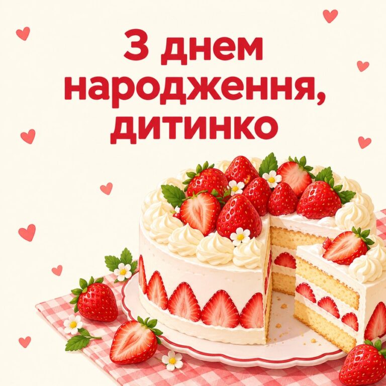 З днем народження, дитинко - листівка з привітанням з Днем народження дитині