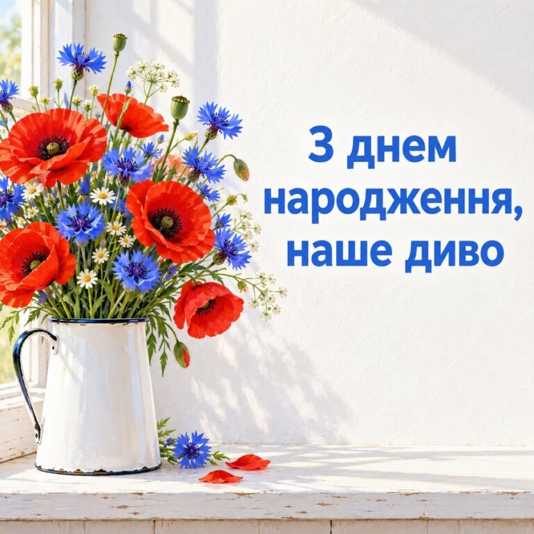 З днем народження, наше диво - листівка з привітанням з Днем народження дитині