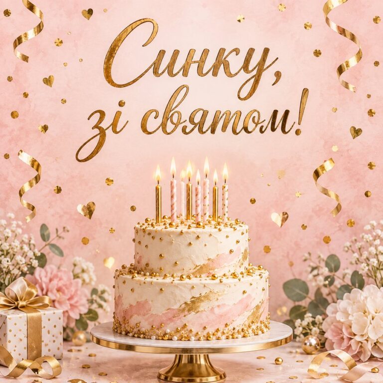 Синку, зі святом! - листівка з привітанням з Днем народження дитині