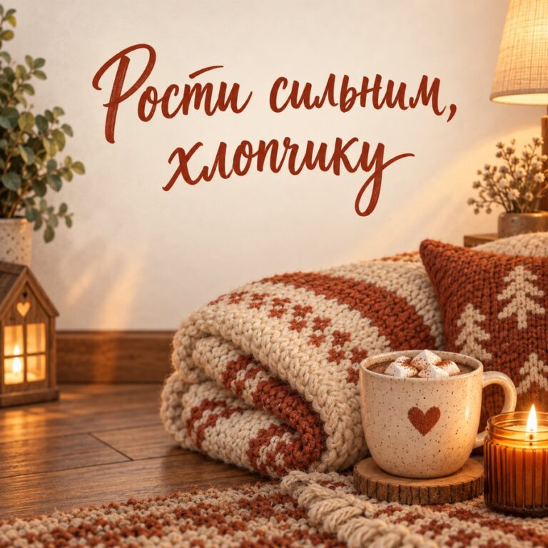 Рости сильним, хлопчику - листівка з привітанням з Днем народження дитині