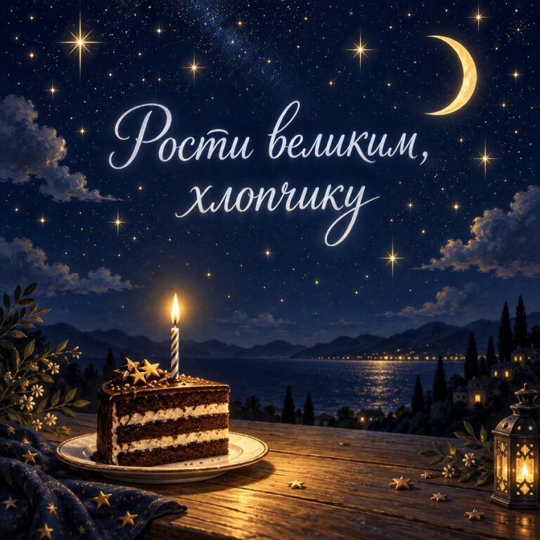 Рости великим, хлопчику - листівка з привітанням з Днем народження дитині