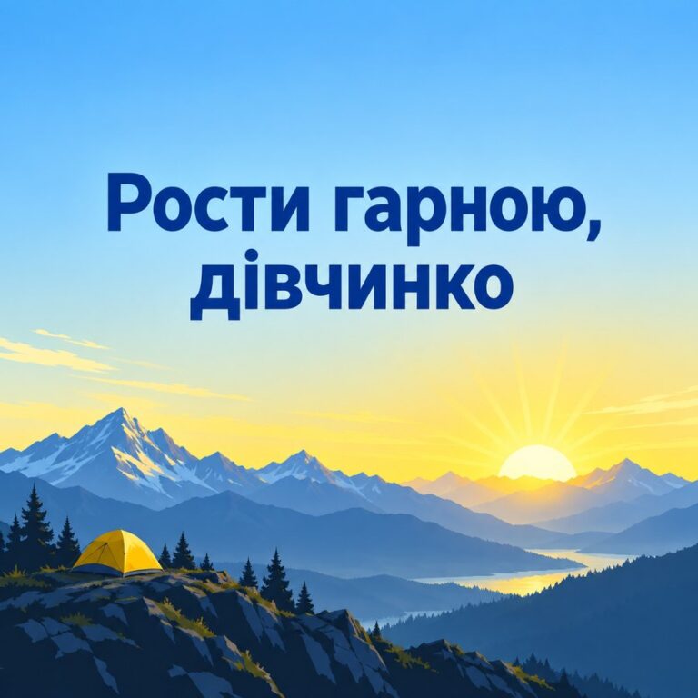Рости гарною, дівчинко - листівка з привітанням з Днем народження дитині