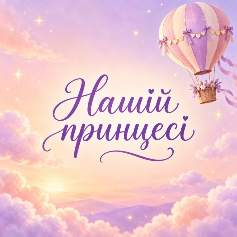Нашій принцесі - листівка з привітанням з Днем народження дитині