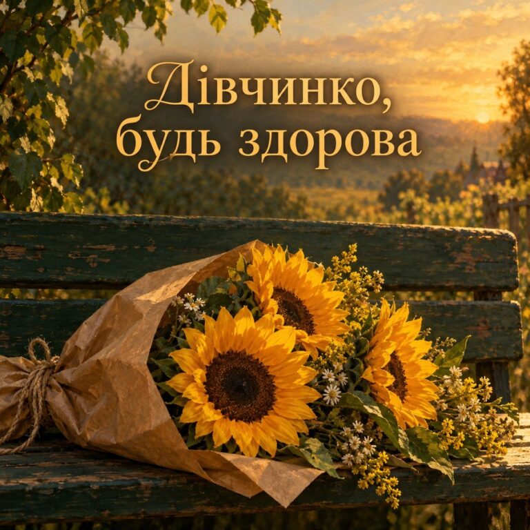 Дівчинко, будь здорова - листівка з привітанням з Днем народження дитині