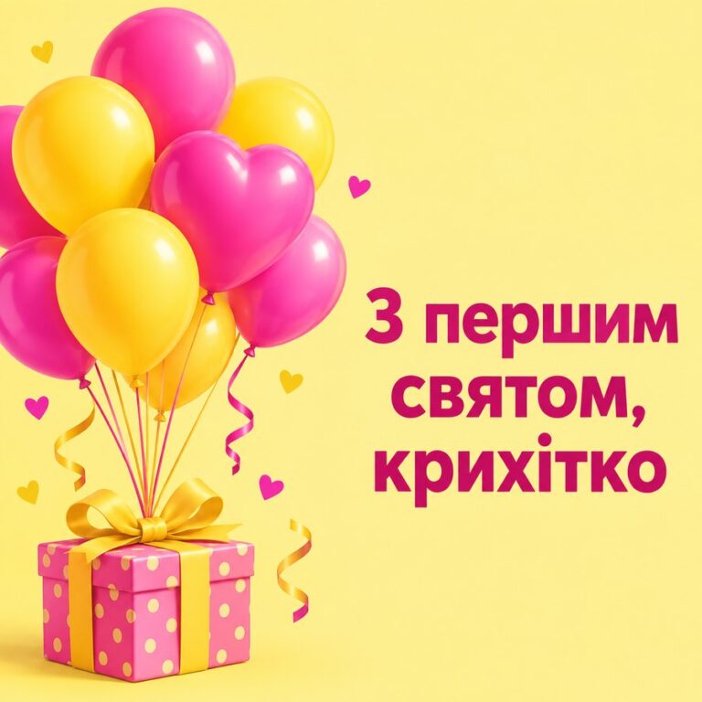 З першим святом, крихітко - листівка з привітанням з Днем народження дитині