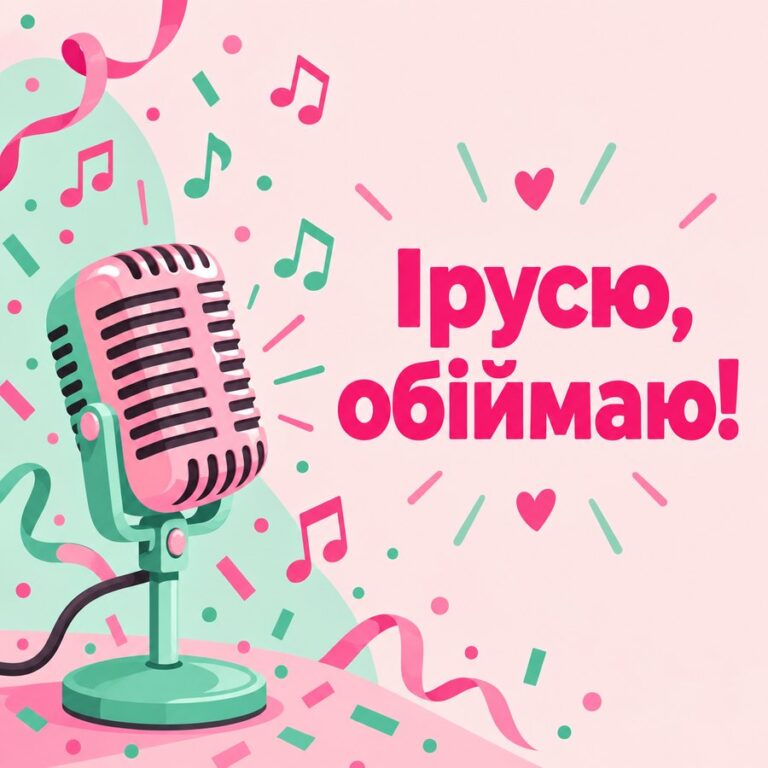 Ірусю, обіймаю! - листівка з привітанням з днем народження Ірині