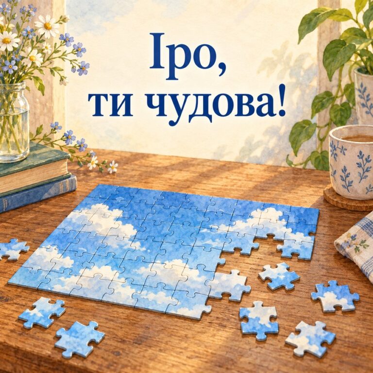 Іро, ти чудова! - листівка з привітанням з днем народження Ірині