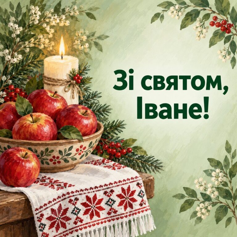 Зі святом, Іване! - листівка з привітанням з Днем ангела Івана