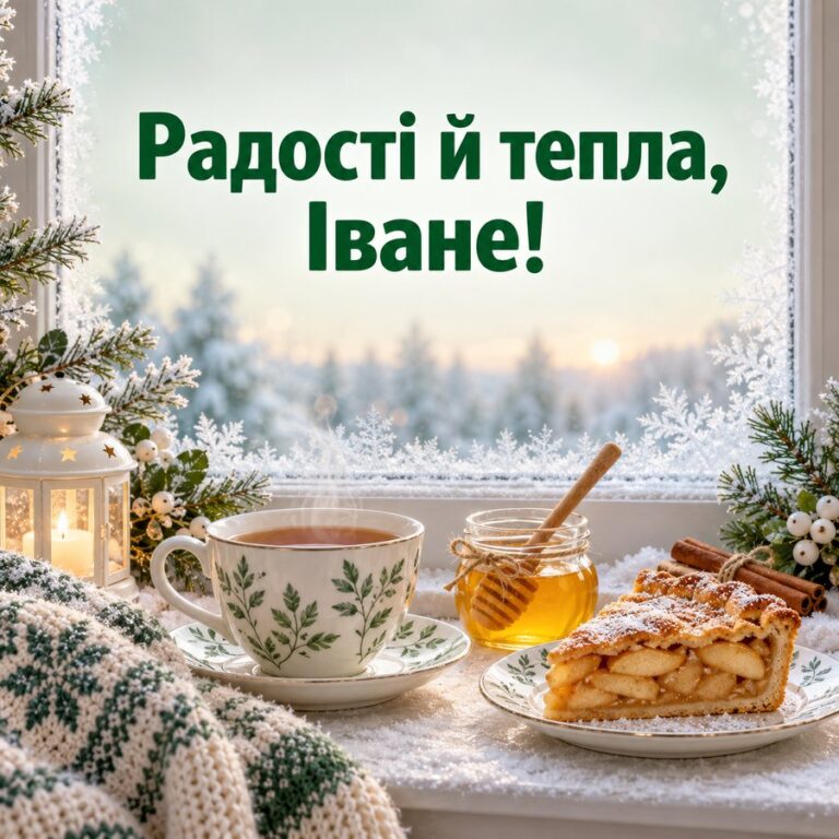 Радості й тепла, Іване! - листівка з привітанням з Днем ангела Івана
