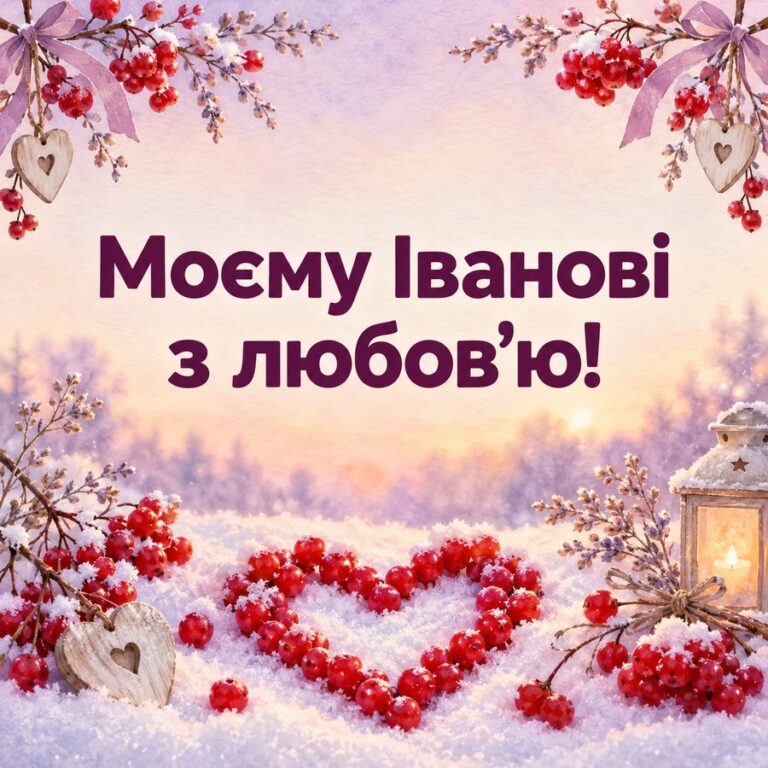 Моєму Іванові з любовʼю! - листівка з привітанням з Днем ангела Івана