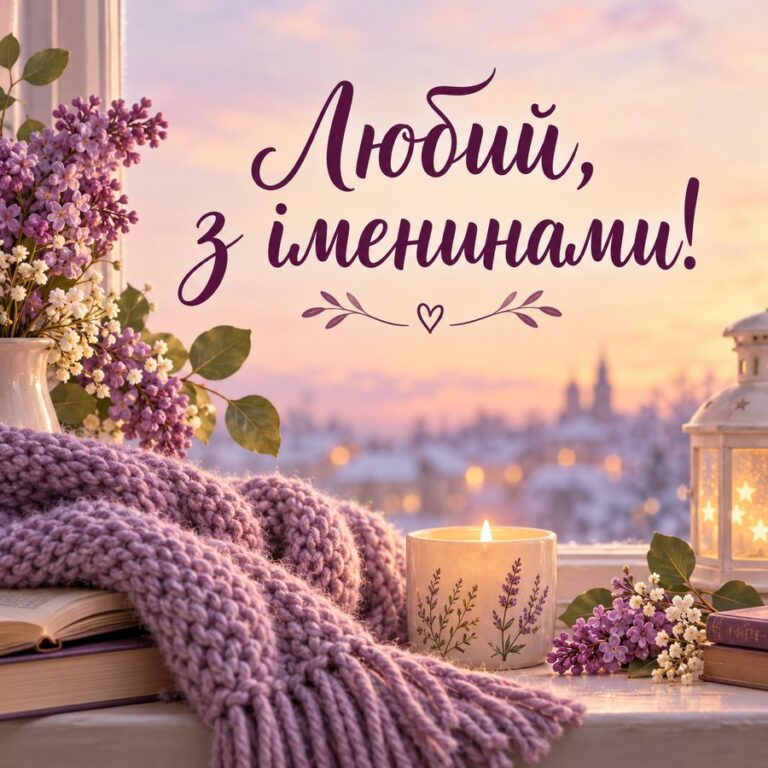 Любий, з іменинами! - листівка з привітанням з Днем ангела Івана