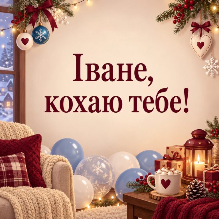 Іване, кохаю тебе! - листівка з привітанням з Днем ангела Івана