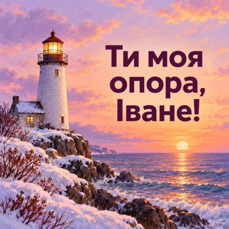 Ти моя опора, Іване! - листівка з привітанням з Днем ангела Івана
