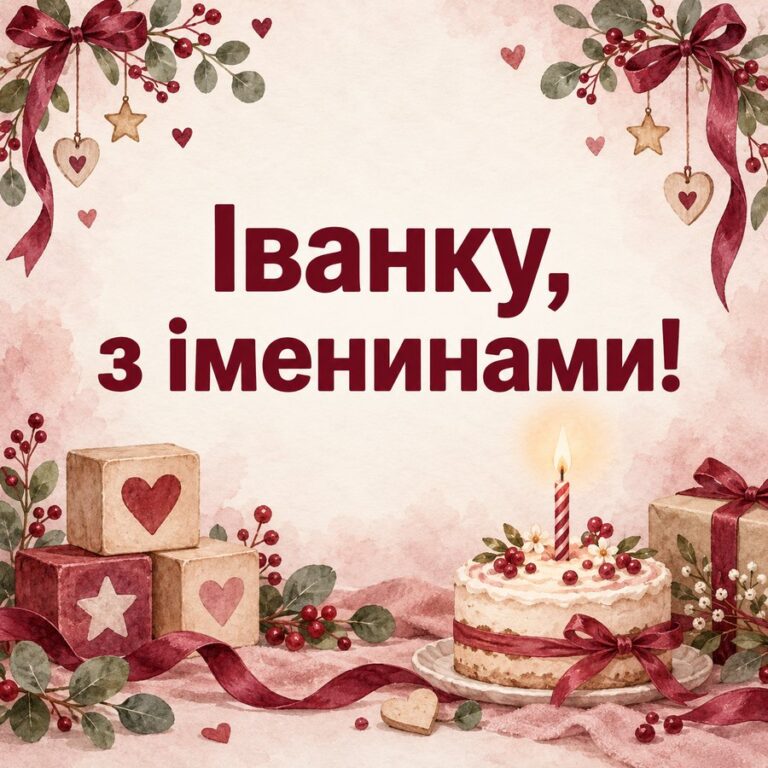 Іванку, з іменинами! - листівка з привітанням з Днем ангела Івана