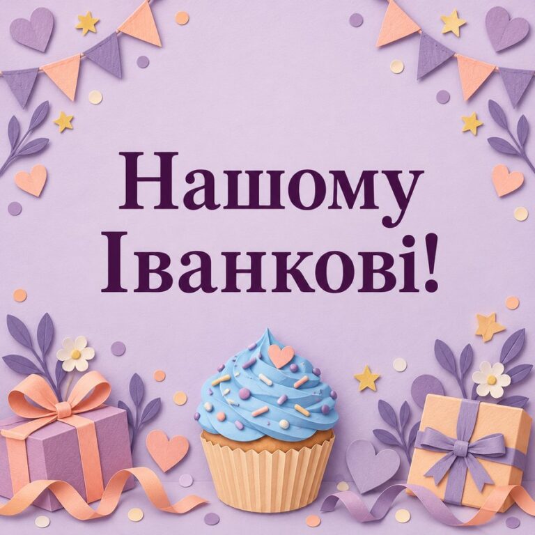 Нашому Іванкові! - листівка з привітанням з Днем ангела Івана