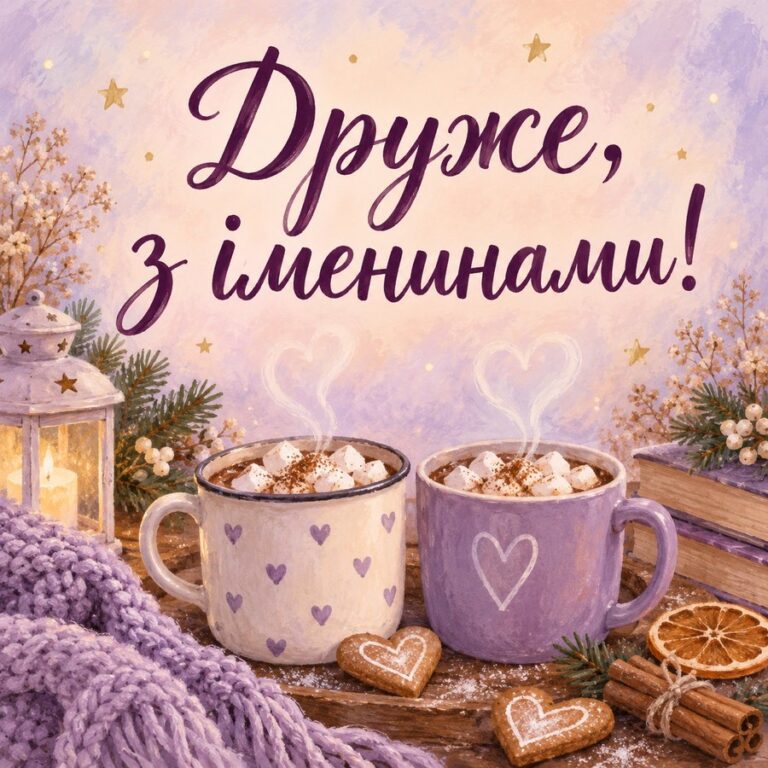 Друже, з іменинами! - листівка з привітанням з Днем ангела Івана