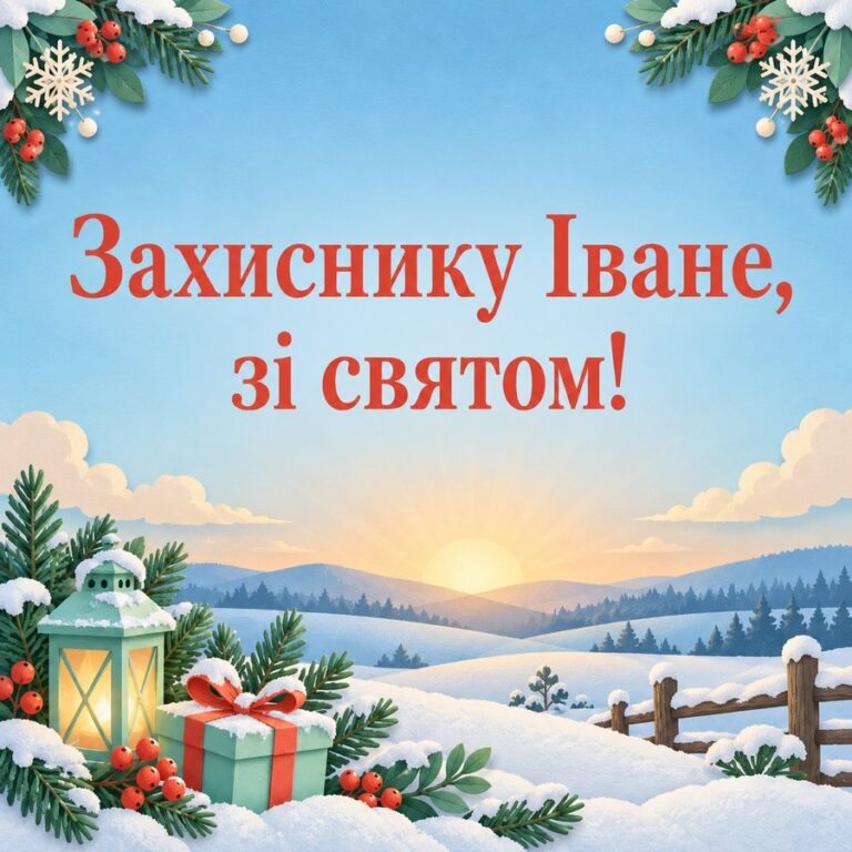 Захиснику Іване, зі святом! - листівка з привітанням з Днем ангела Івана