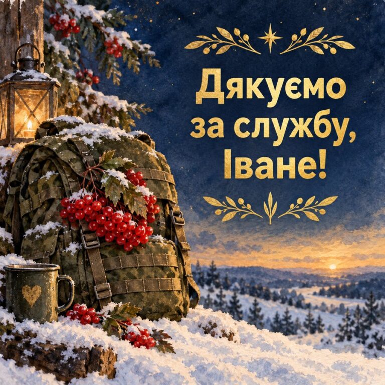 Дякуємо за службу, Іване! - листівка з привітанням з Днем ангела Івана