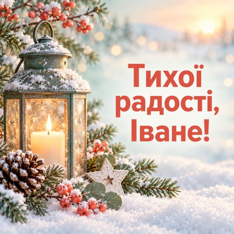 Тихої радості, Іване! - листівка з привітанням з Днем ангела Івана