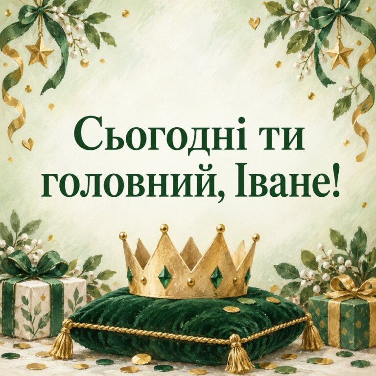Сьогодні ти головний, Іване! - листівка з привітанням з Днем ангела Івана