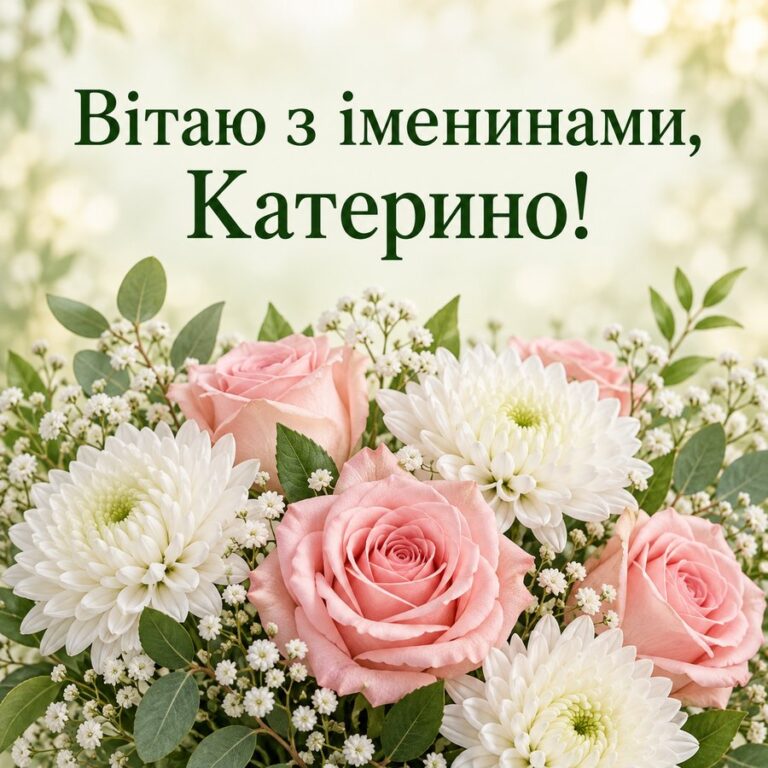 Вітаю з іменинами, Катерино! - листівка з привітанням з Днем ангела Катерини