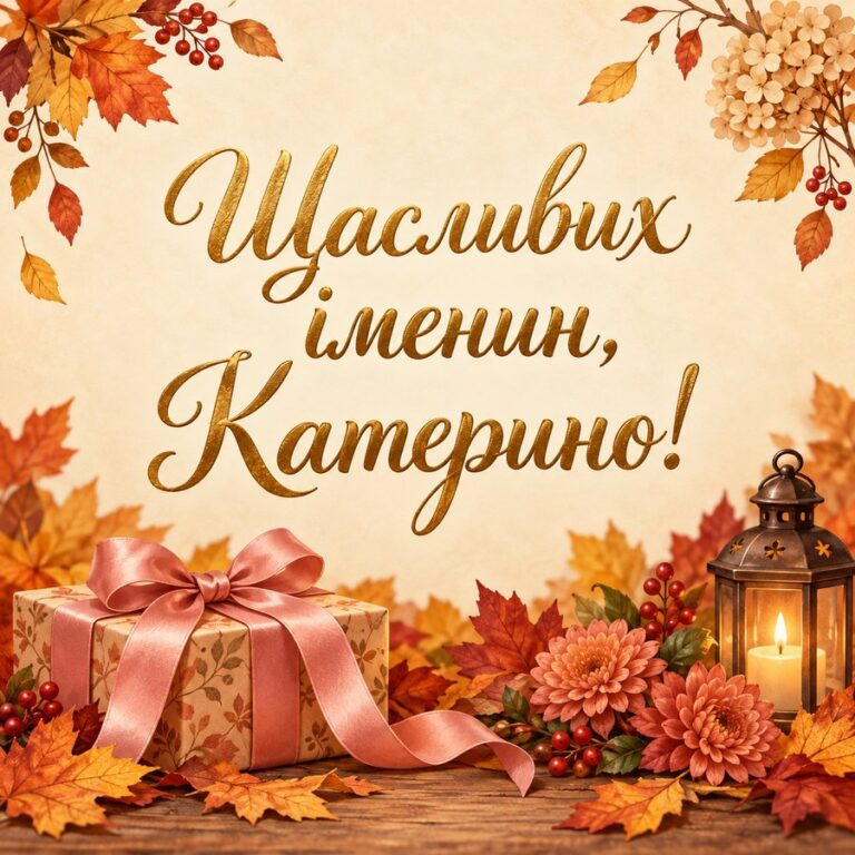 Щасливих іменин, Катерино! - листівка з привітанням з Днем ангела Катерини
