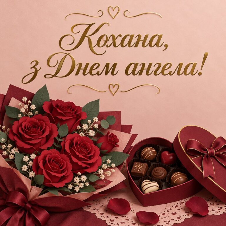 Кохана, з Днем ангела! - листівка з привітанням з Днем ангела Катерини