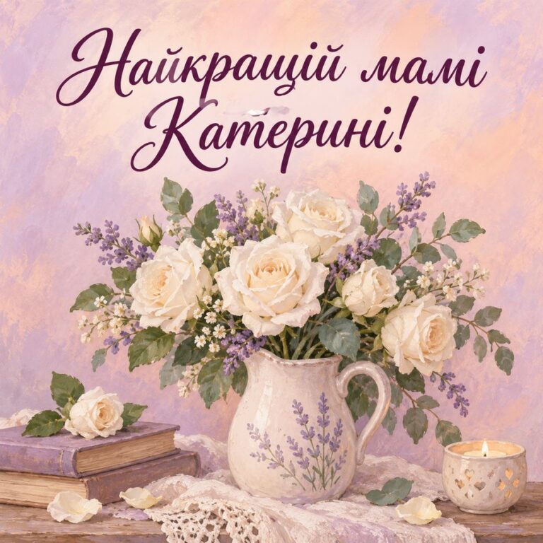 Найкращій мамі Катерині! - листівка з привітанням з Днем ангела Катерини