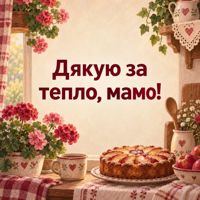 Дякую за тепло, мамо! - листівка з привітанням з Днем ангела Катерини