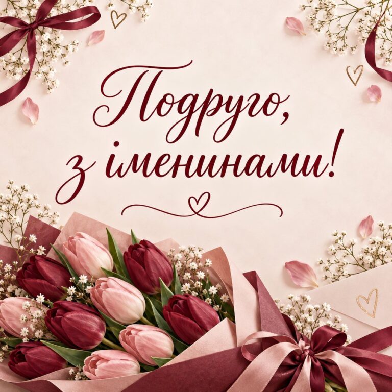Подруго, з іменинами! - листівка з привітанням з Днем ангела Катерини