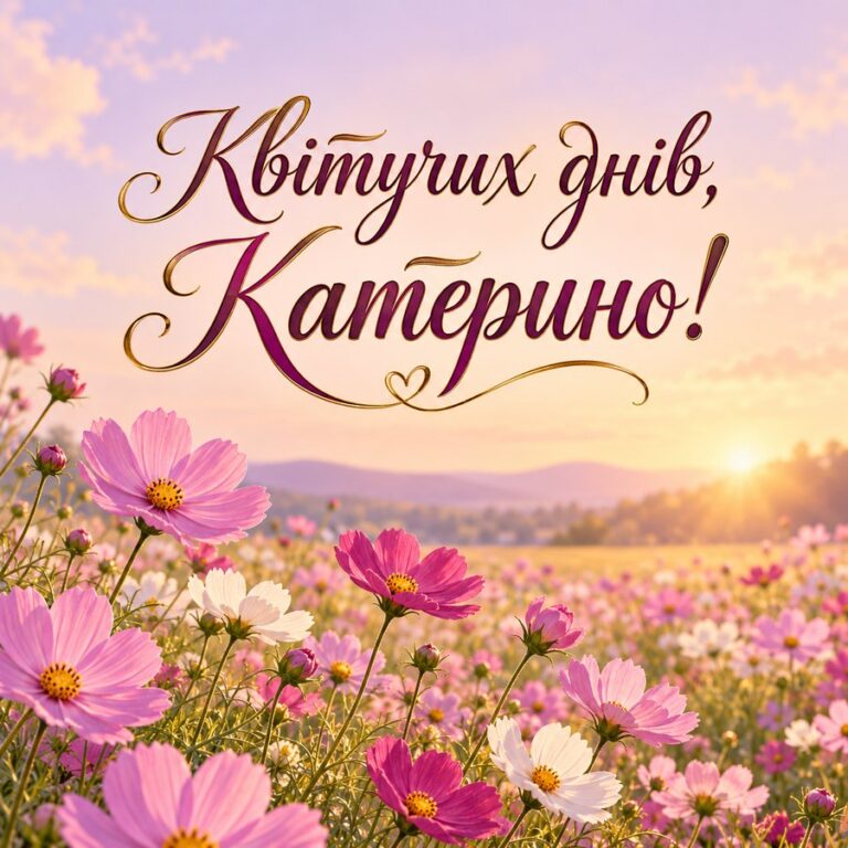 Квітучих днів, Катерино! - листівка з привітанням з Днем ангела Катерини