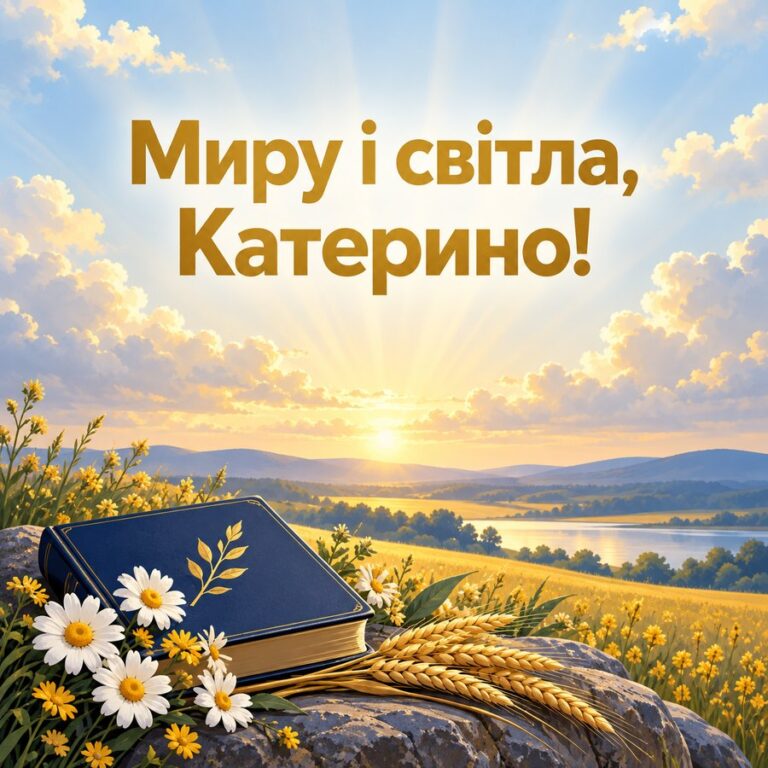 Миру і світла, Катерино! - листівка з привітанням з Днем ангела Катерини