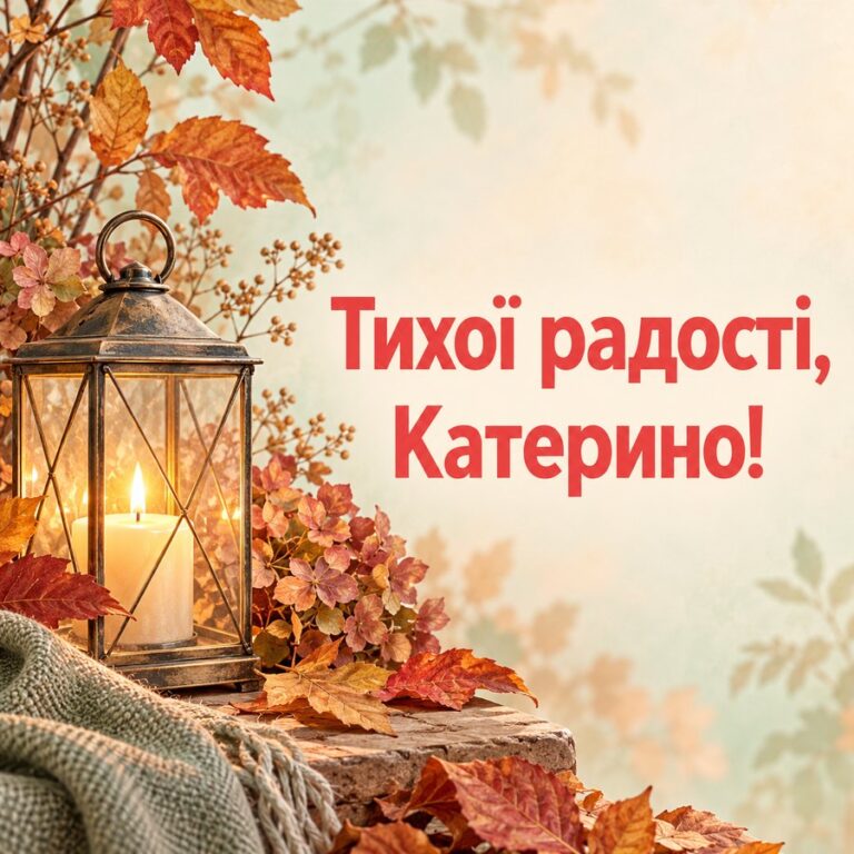 Тихої радості, Катерино! - листівка з привітанням з Днем ангела Катерини