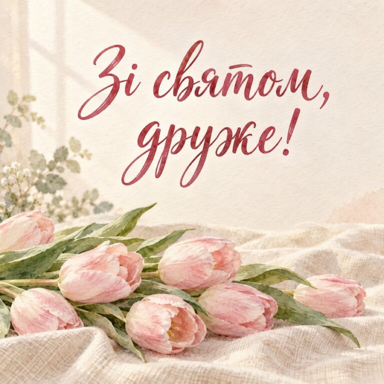 Зі святом, друже! - листівка з привітанням з Днем народження хлопцю
