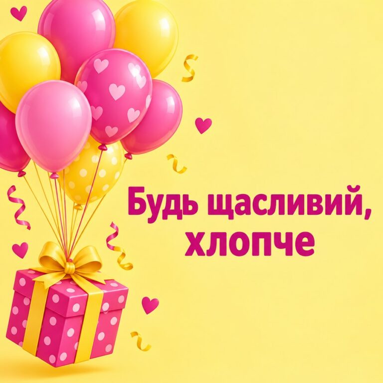 Будь щасливий, хлопче - листівка з привітанням з Днем народження хлопцю