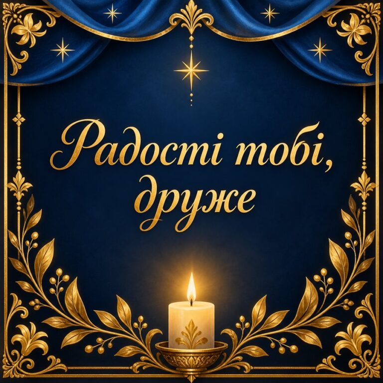 Радості тобі, друже - листівка з привітанням з Днем народження хлопцю