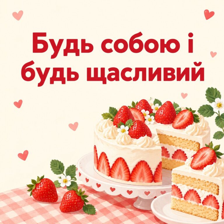 Будь собою і будь щасливий - листівка з привітанням з Днем народження хлопцю