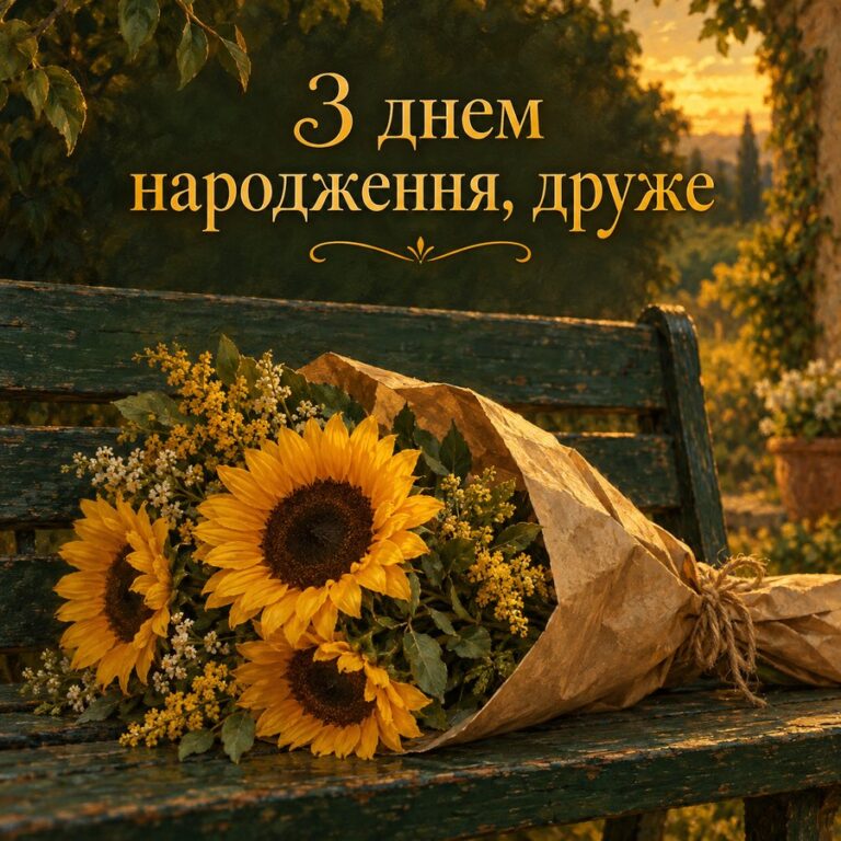З днем народження, друже - листівка з привітанням з Днем народження хлопцю