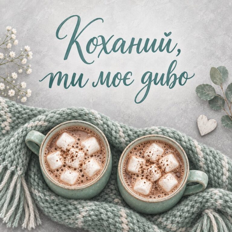 Коханий, ти моє диво - листівка з привітанням з Днем народження хлопцю