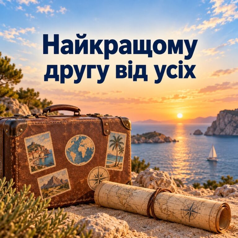 Найкращому другу від усіх - листівка з привітанням з Днем народження хлопцю