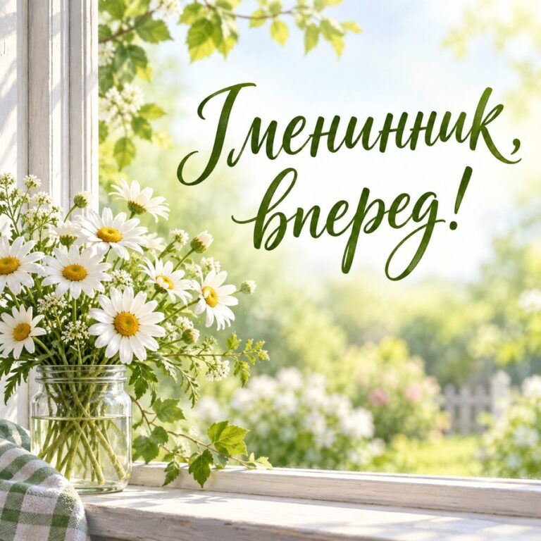 Іменинник, вперед! - листівка з привітанням з Днем народження хлопцю
