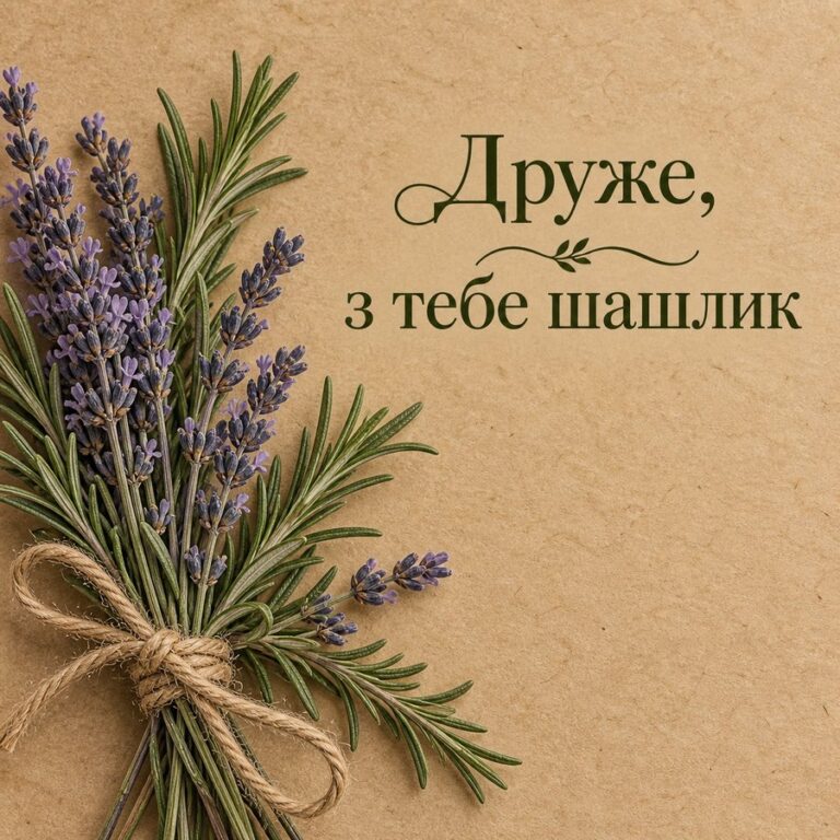 Друже, з тебе шашлик - листівка з привітанням з Днем народження хлопцю